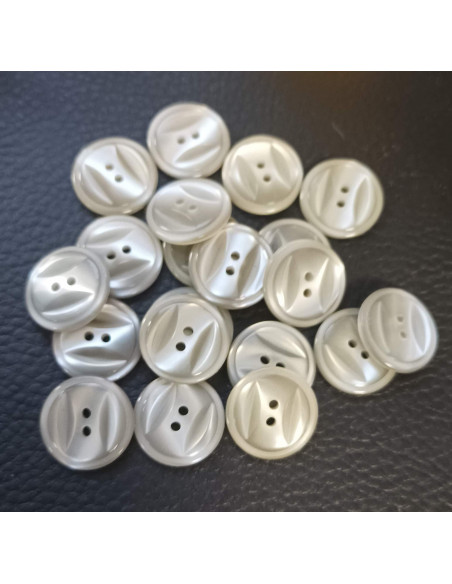 Bouton 2 trous, Ø 17mm, gris