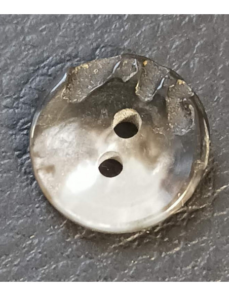 Bouton 2 trous, Ø 14mm, gris