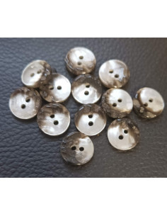 Bouton 2 trous, Ø 14mm, gris 2