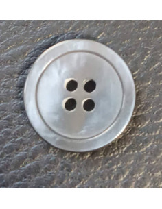 Bouton 4 trous, Ø 18mm, gris