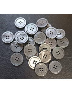 Bouton 4 trous, Ø 18mm, gris 2