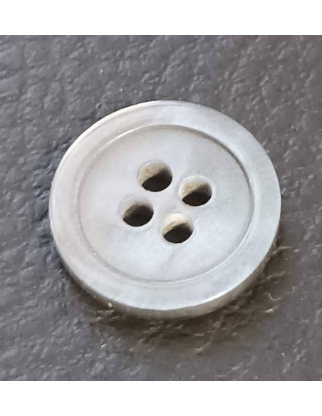Bouton 4 trous, Ø 14mm, gris
