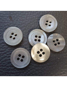 Bouton 4 trous, Ø 14mm, gris 2