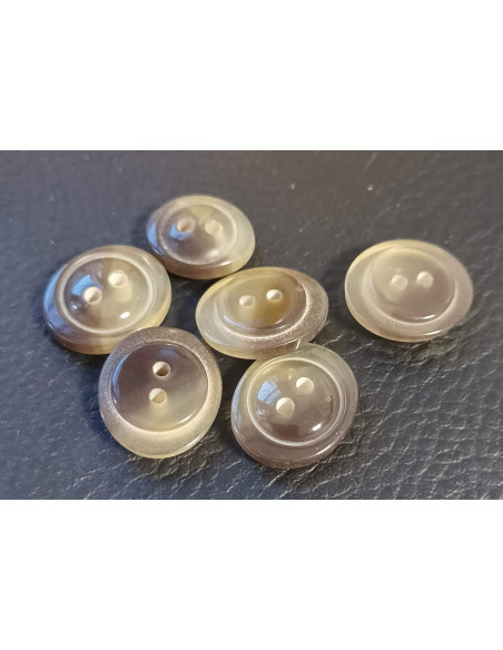 Bouton 2 trous, Ø 17 mm, gris