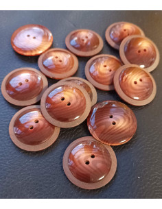 Bouton 2  trous, Ø 30 mm, marron 2