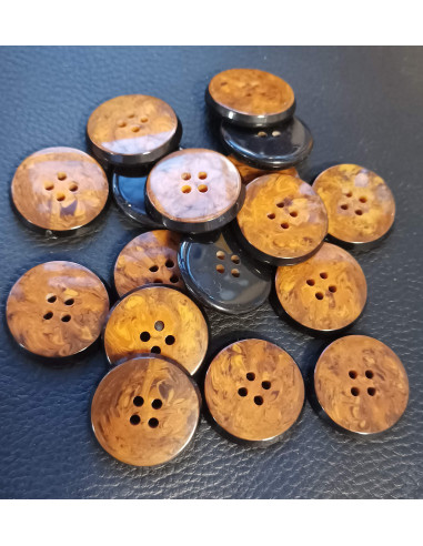 Bouton 4 trous, Ø 27mm, marron