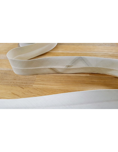 Biais tout textile, polycoton, 40mm, gris très clair