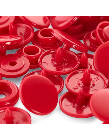Boutons pression sans couture « Color Snaps », rond, 12,4mm, rouge