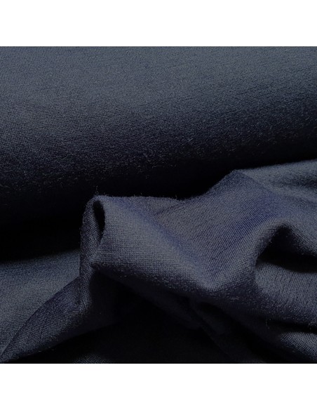 Tissu, Jersey de Coton Uni, Bleu Nuit, Laize 140 cm, Coton Stretch
