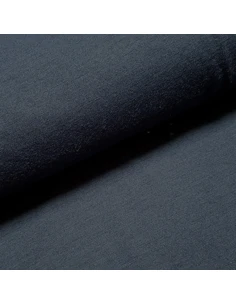 Tissu, Jersey de Coton Uni, Bleu Nuit, Laize 140 cm, Coton Stretch
