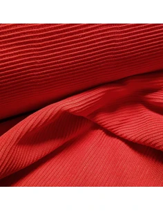 Tissu, Jersey Côtelé Uni, Rouge, Laize 160 cm, Coton Stretch 2