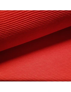 Tissu, Jersey Côtelé Uni, Rouge, Laize 160 cm, Coton Stretch