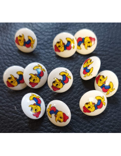 Bouton à queue, Ø 13mm, blanc et couleurs 2