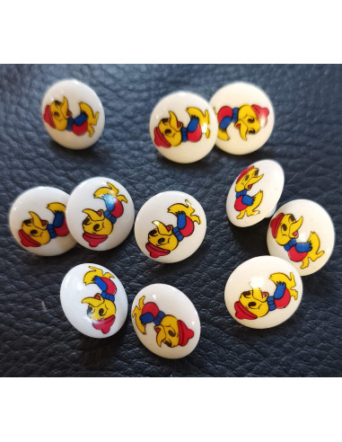 Bouton à queue, Ø 13mm, blanc et couleurs