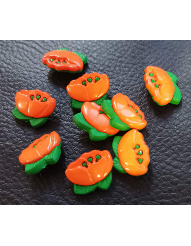 Bouton à queue, Ø 17mm, orange