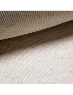 Tissu, Jersey Côtelé Tubulaire, Beige Chiné, Laize 100 cm (50 cm tubulaire), Coton Stretch Oeko-Tex