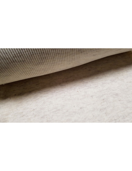 Jersey côtelé tubulaire beige chiné
