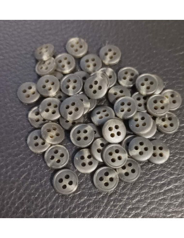 Bouton 4 trous, Ø 10mm, gris