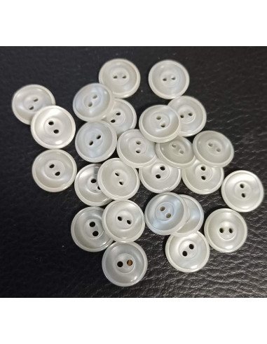 Bouton 2 trous, Ø 14 mm, gris