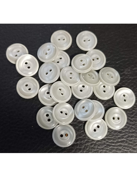 Bouton 2 trous, Ø 14 mm, gris