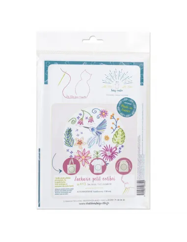 Kit broderie Easy custo, taille M, Zacharie petit colibri