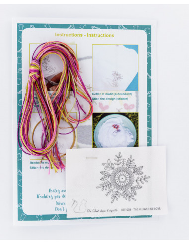 Kit broderie Easy custo, taille S, The flower of love