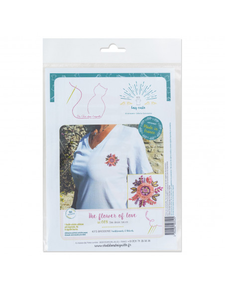 Kit broderie Easy custo, taille S, The flower of love
