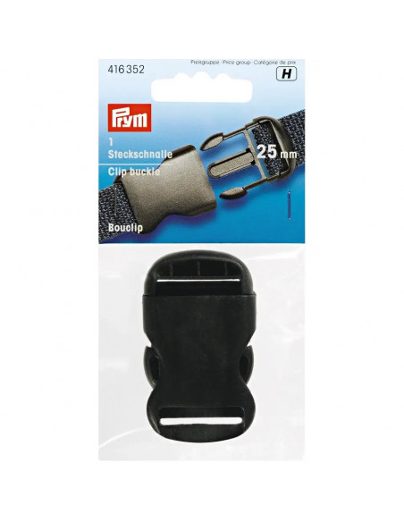 Bouclip fort, 25mm, noir