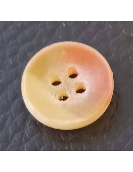 Bouton 4 trous, Ø 14mm, jaune