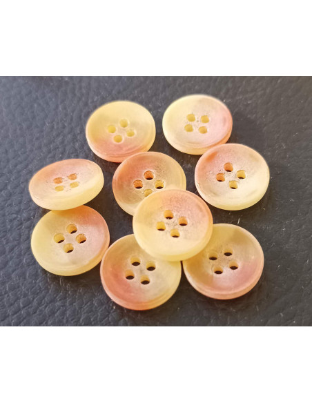 Bouton 4 trous, Ø 14mm, jaune