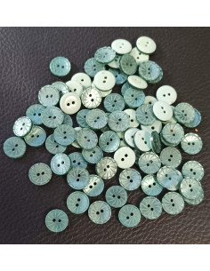 Bouton 2 trous, Ø 11mm, vert 2