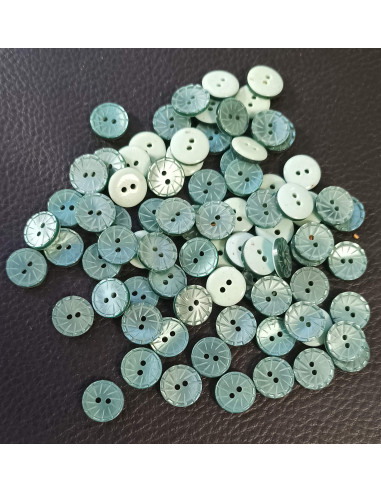 Bouton 2 trous, Ø 11mm, vert