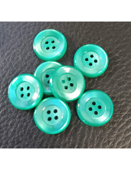 Bouton 4 trous, Ø 12 mm, vert
