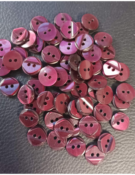 Bouton 2 trous, Ø 12mm, bordeaux