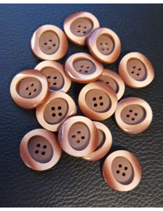 Bouton 4 trous, Ø 21mm, marron 2