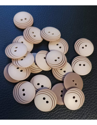 Bouton 2 trous, Ø 21mm, marron
