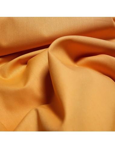 Tissu, Popeline de Coton Unie, Orange Vif, Laize 150 cm, 100% Coton 130g/m²