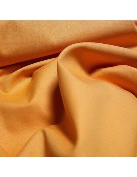 Tissu, Popeline de Coton Unie, Orange Vif, Laize 150 cm, 100% Coton 130g/m²