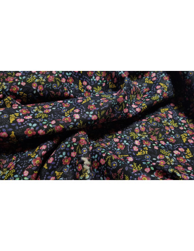 Popeline de coton, fleurs digitales