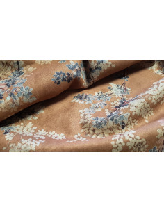 Suédine stretch, feuillage, chamois 2