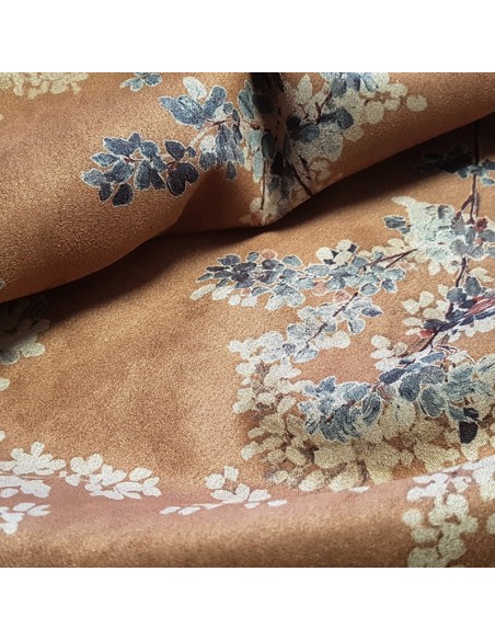 Tissu, Suédine Stretch Feuillage, Chamois, Laize 150 cm, 92% Polyester 8% Spandex