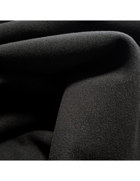 Tissu, Caban Uni, Noir Intense, Laize 140 cm, Polyester Viscose Spandex