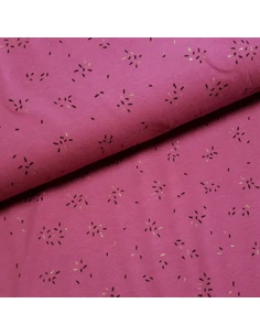 Tissu, Jersey de Coton, Petits Traits Lurex Violet Mauve, Laize 150 cm, Coton Stretch