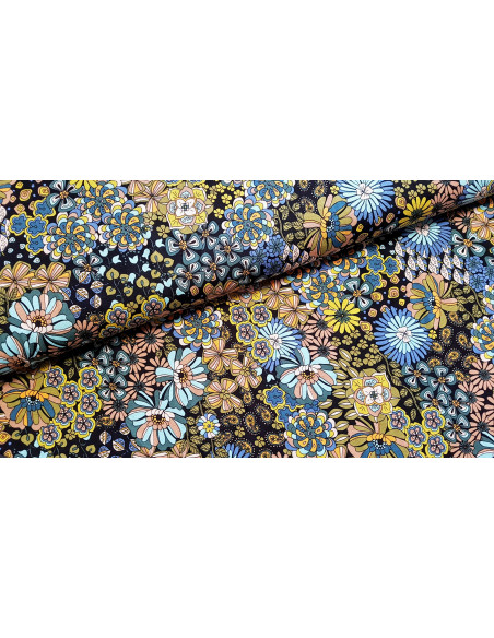Jersey viscose fleuri 70's