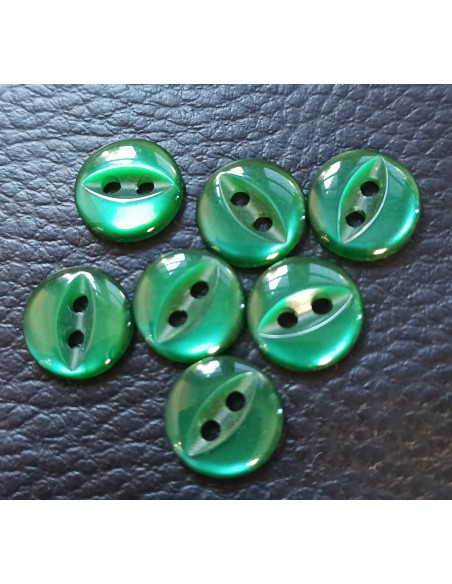 Bouton 2 trous, Ø 11mm, vert