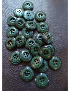 Bouton 4 trous, Ø 17 mm, vert 2