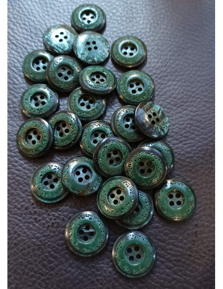 Bouton 4 trous, Ø 17 mm, vert