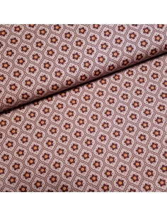 Tissu, Popeline de Coton Fleurie, Tons Roses, Laize 148 cm, 100% Coton 192g/ml