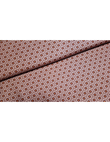 Popeline de coton, fleurs roses