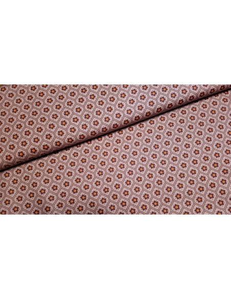 Popeline de coton, fleurs roses